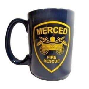 Merced California Coffee Mug Firefighter Fire Rescue Cup Vintage Wagon Logo Gift